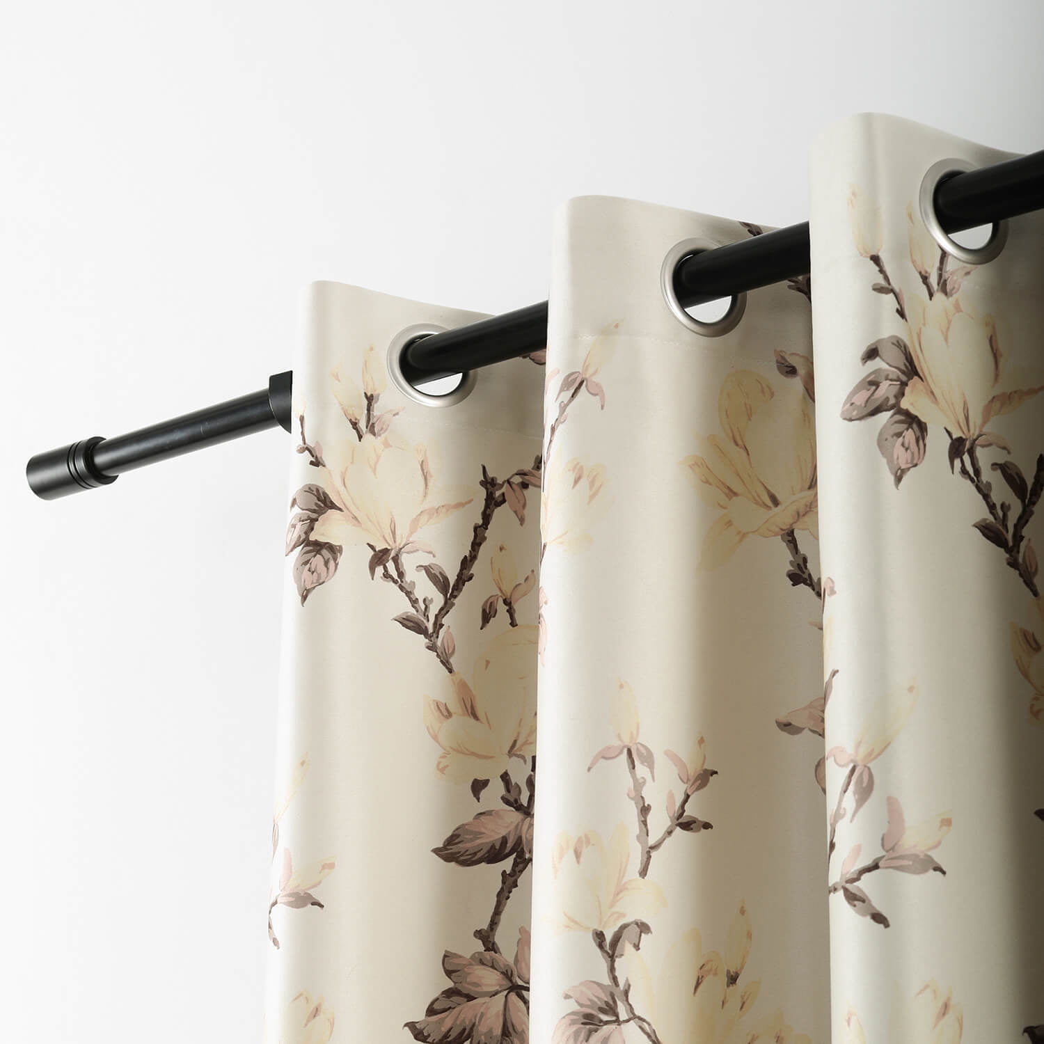 VOGOL Magnolia Flower Blackout Curtains for Bedroom, Grommet Thermal Insulated Room Darkening Curtains for Living Room Patio Door Window Drapes, 2 Panels, W52 x L63