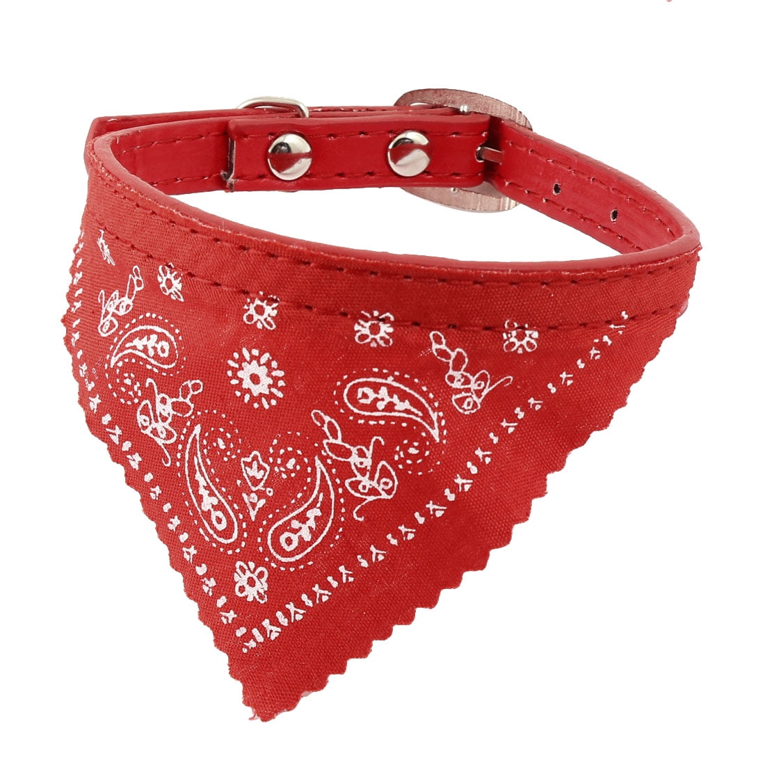 Red Single Prong Buckle Dog Bandana Collar Neckerchief Neck Scarf