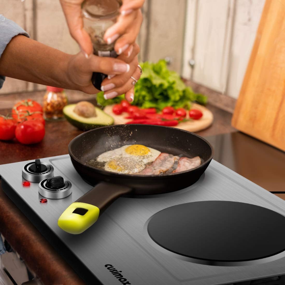 Cusimax 1800W Infrared Ceramic Electric Hot Plate with Portable Countertop Burner