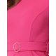 thumbnail image 5 of Vestido de tubo elegante para mujer Inspire Chic, con cuello redondo, mangas 3/4, abertura, ceñido al cuerpo, en color rosa intenso, talla XL, 5 of 5