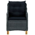 thumbnail image 2 of vidaXL 9 Piece Patio Dining Set with Cushions Poly Rattan Dark Gray, 2 of 6