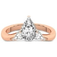 thumbnail image 4 of Pear Shape 1 Carat IGI Certified Lab Grown Diamond Ring | 14K Rose Gold | Joella Three Stone Chevron Diamond Ring | FG-VS1-VS2 Quality Friendly Diamonds, 4 of 6