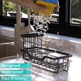 thumbnail image 4 of Organizador de fregadero multifuncional con soporte para cepillos desmontable, organizador de fregadero de cocina con bandeja de drenaje extraíble, 4 of 7