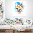 thumbnail image 4 of Designart Siberian Husky Dog in Sunglasses - Animal Throw Pillow - 16x16, 4 of 5