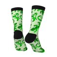 thumbnail image 5 of Uemuo Green Lizard Pattern Women's Crew Socks, Soft Durable Breathable Moisture-Wicking with Odor Control Cotton socks, 5 of 9