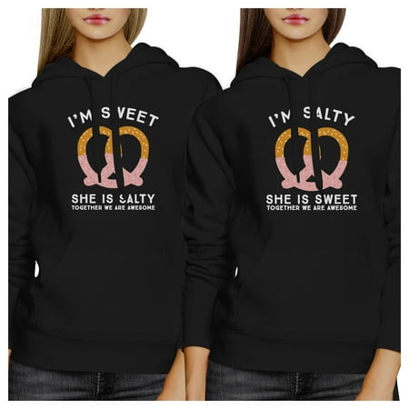 Sweet And Salty Unisex Black Best Friend Hoodies Matching Gift (Matching Best Friend Hoodies)