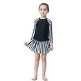 thumbnail image 4 of lnmuld Girls UPF 50 Full Coverage Long Sleeve Rash Guard Set - with Skirt Sun Protective Swimwear Color:Black,Size:14-15 Years, 4 of 6