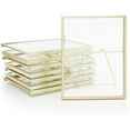 8 Pack Gold 5x7 Floating Glass Picture Frames for Tabletop, Pressed Flowers, Home Decor