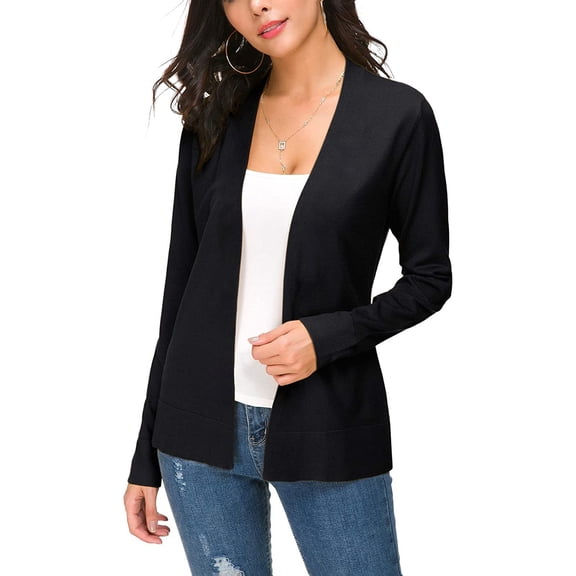 Yubnlvae Cardigan for Women, Women's Cardigans Lightweight With Pockets Front Open Cardigan Casual Sweaters Women's Cardigan Black L
