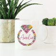 thumbnail image 2 of CTDream Wedding Party Personalized 11oz. Coffee Mug Gift, Your Name Here, Tropical Monstera Palm Leaves Bright Colors, 1-Pack, Birthday Present Ideas, 2 of 6