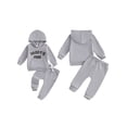 thumbnail image 2 of BemeyourBBs Toddler Baby Boy Daddy's Mini Outfits Letter Embroidery Long Sleeve Hoodie Sweatshirt Sweatpants Jogger Pants Set 2 Piece Sweatsuit Spring Fall Winter Clothes, 2 of 9