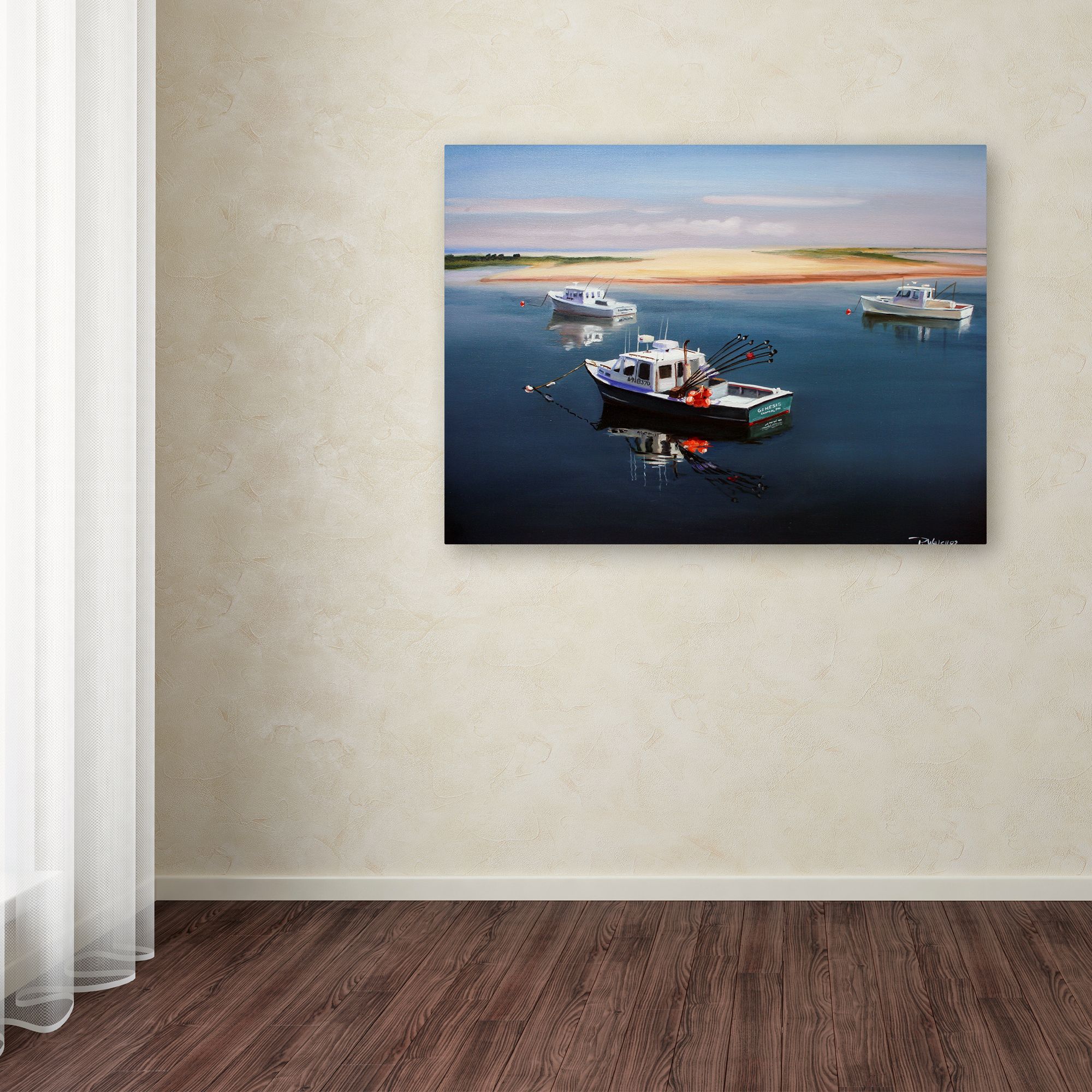 Trademark Fine Art 'Cape Cod Fishing Boats' Canvas Art by Paul Walsh