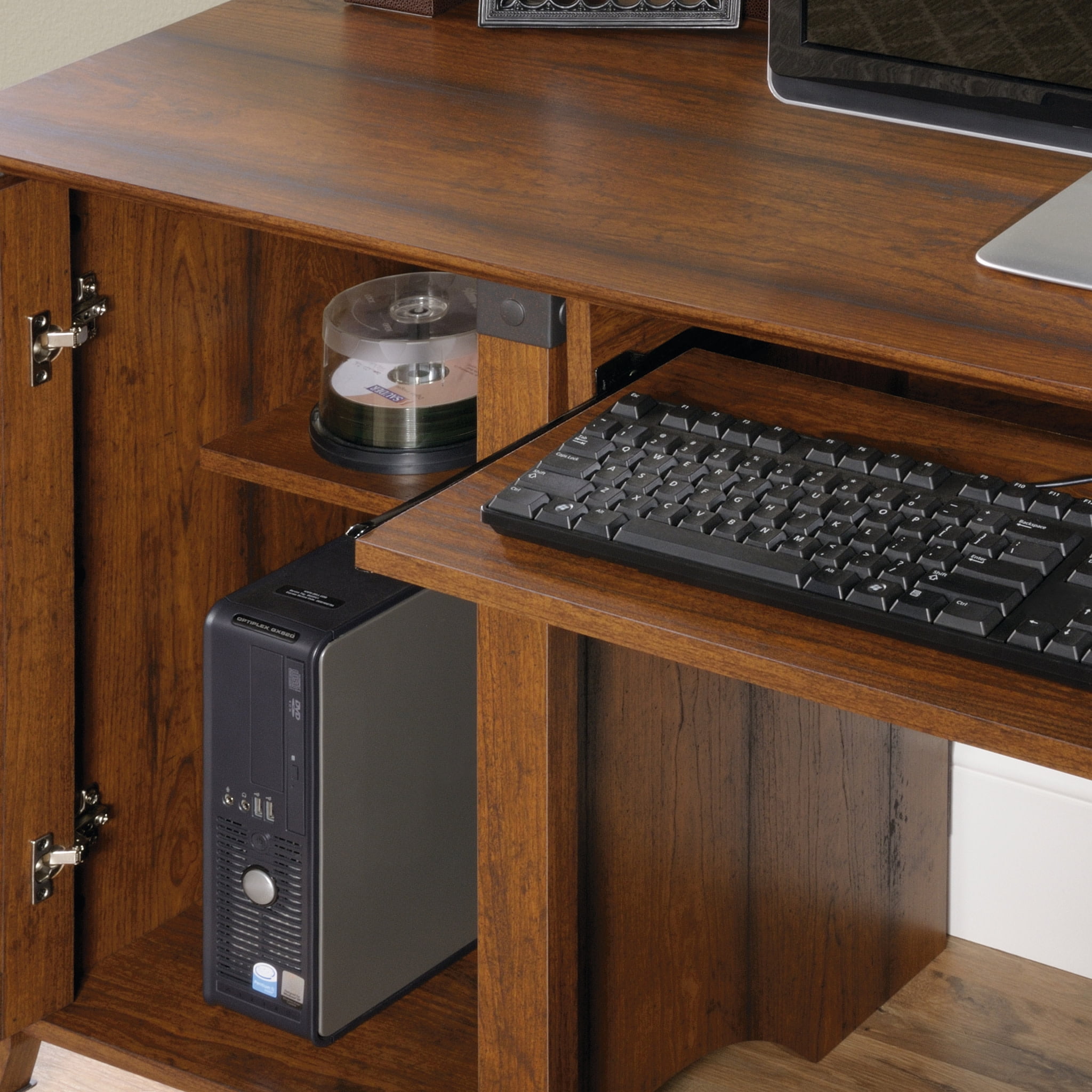 Sauder Carson Forge Corner Computer Desk, Washington Cherry Finish