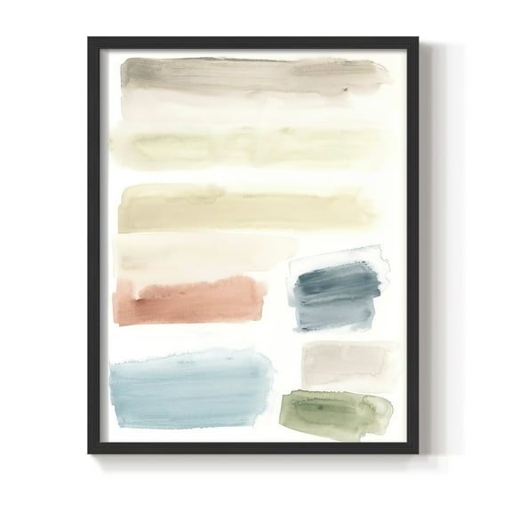 Watercolor Swatches II Framed Print in Black Solid Wood 8 x 10 Framed Print