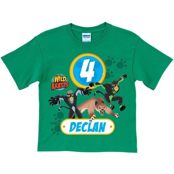 Personalized Wild Kratts Birthday Youth Green Tee - Walmart.com