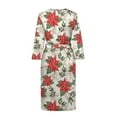 thumbnail image 4 of Yuyamidu Christmas Robe Poinsettia Long Gowns for Women Sleepwear Ladies Kimono Dress Comfy Long Sleeve Bathrobe for Girls Teens Lightweight Nightgown Sleepwear Size 2XL, 4 of 7
