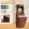 thumbnail image 6 of ELEHOLD Case for Samsung Galaxy Z Flip 6, Crossbody RFID Leather Wallet Phone Case with Ring Stand,Brown, 6 of 9