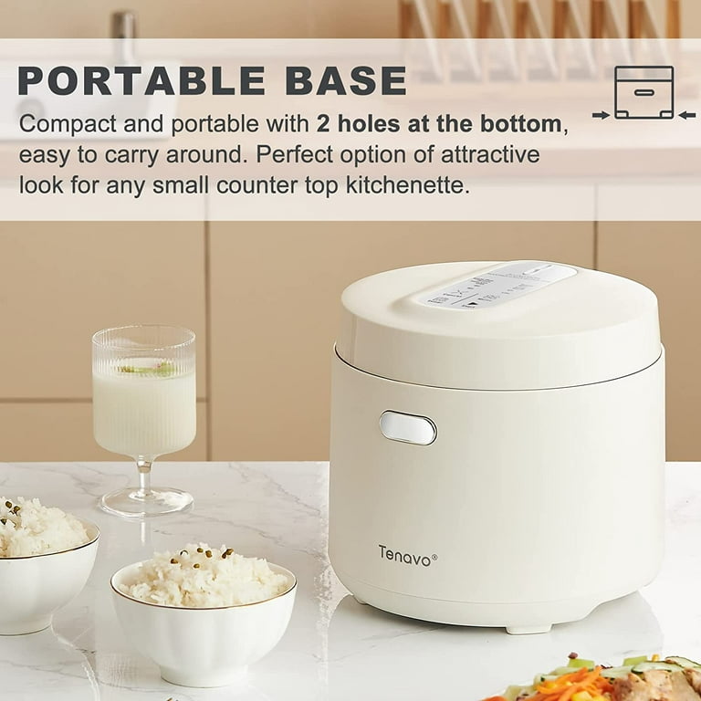 Rice Cooker Small 1-1.5 Cups Uncooked(3 Cups Cooked), Mini Rice Cooker with  Removable Nonstick Pot, One Touch&Keep Warm Function, Travel Rice Cooker