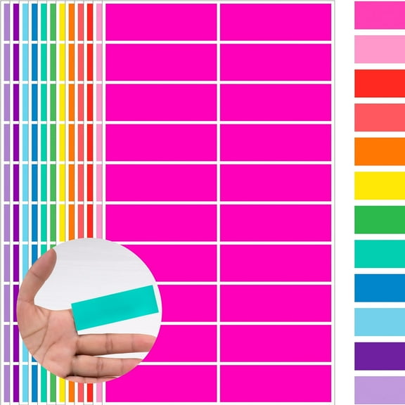 960 Pack Rectangular Colored Coding Labels Stickers by,3 x 1 inch Label Sticker,10 Assorted Colored Name Tags