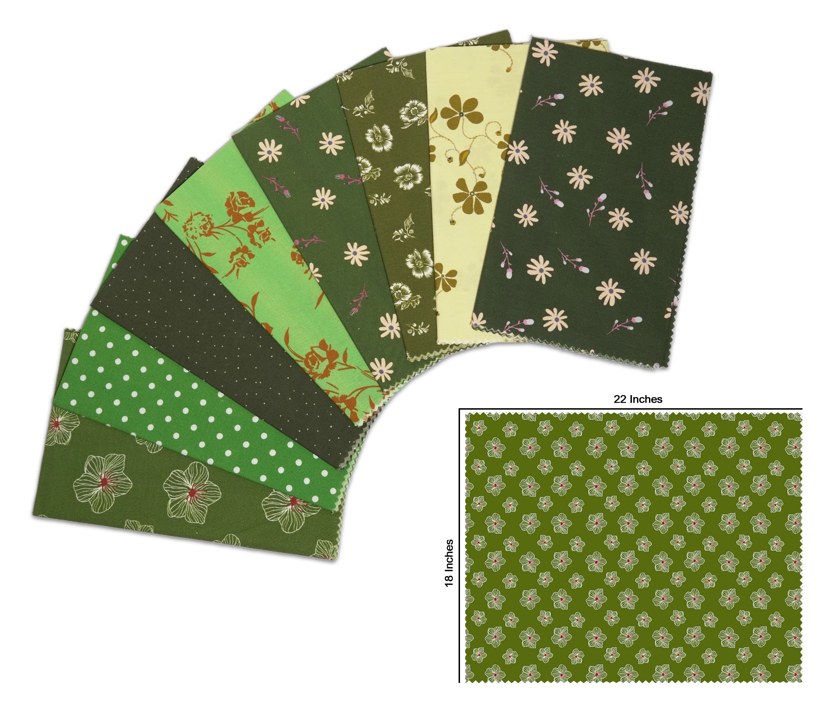 Soimoi 8 Pc Fat Quarter Bundle- Florals Print 18"x 22" DIY Patchwork- 100% Cotton Pre-Cut Quilting Fabric Multicolor
