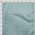 thumbnail image 4 of oneOone Silk Tabby Turquoise Blue Fabric Asian Block Print Craft Projects Decor Fabric Printed By The Yard 42 Inch Wide, 4 of 4
