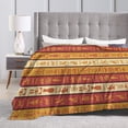 thumbnail image 4 of DouZhe Ultra-Soft Micro Fleece Lightweight Flannel Bed Blanket, Ancient Egypt Hieroglyphic Print Cozy Warm Throw Blankets, 60"x50", 4 of 7