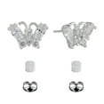 thumbnail image 4 of Brilliance Fine Jewelry Women's Simulated Diamond Butterfly Earrings in Sterling Silver, 4 of 4