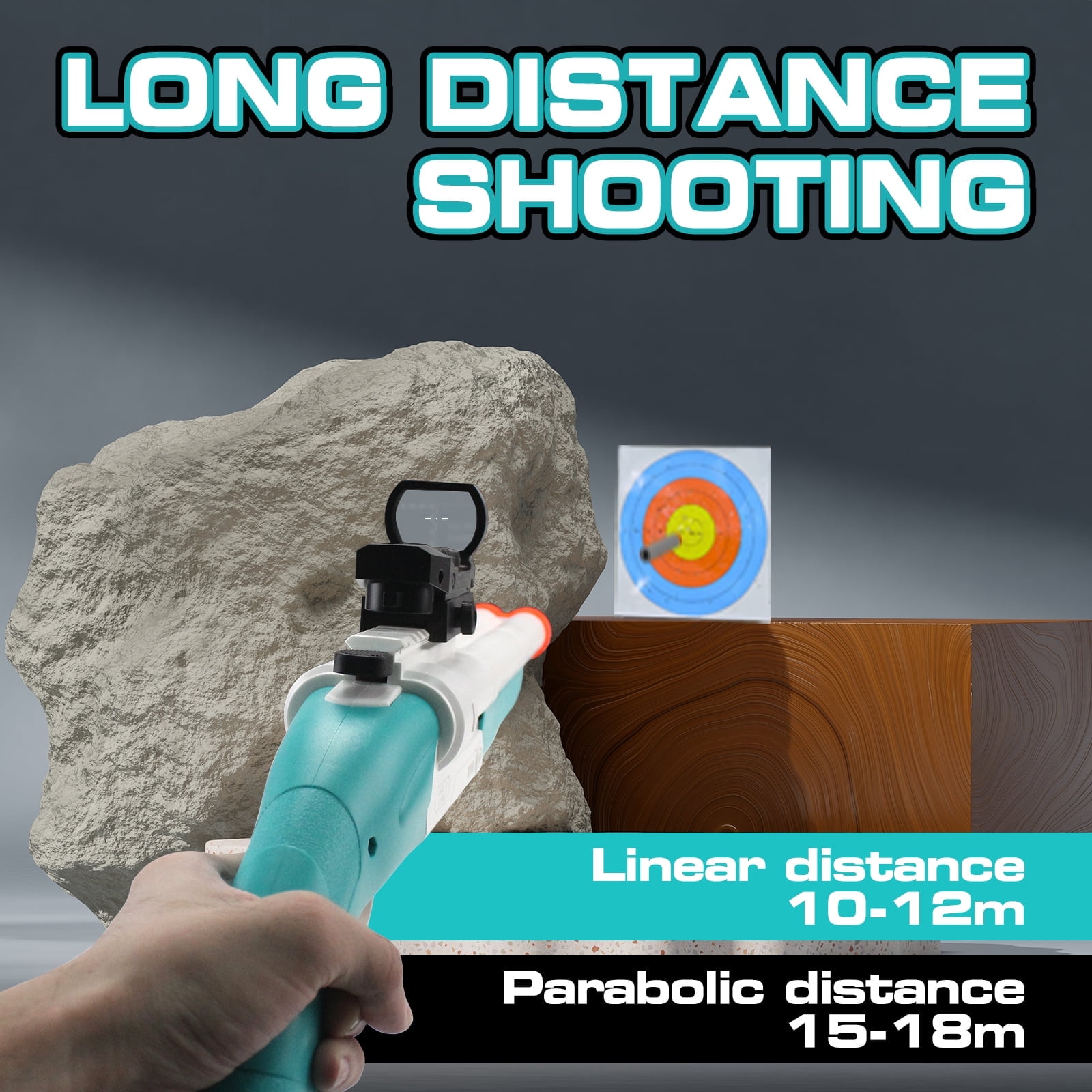 22in Dart Blaster – Manual Loading Double Barrel Foam Blaster Soft Dart Blaster for 14+ Years Old