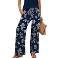 thumbnail image 5 of Wide Leg Pants For Women Business Casual Summer Loose Fit Beach Ready Vacation Ready Flexible Styling Easy Matching Wardrobe Essential Everyday Outfit For Vacation And Travel Blue B M, 5 of 6