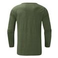 thumbnail image 3 of SEMIMAY Men's Leisure Long-Sleeved O-Neck T-shirt Solid Color Multi-Buttons Baggy Tee Home Fit Bottoming Pullover&nbsp;Men Top, 3 of 5