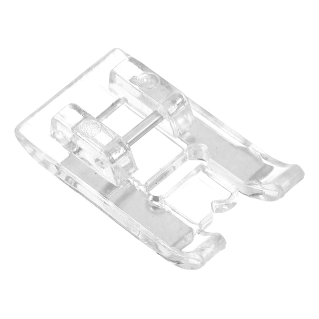 CIMAXIC Satin Stitch Presser Foot for Sewing Machine Transparent Plastic & Metal Fits All LowShank Models,1.18"X0.71"X0.28"