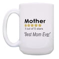 thumbnail image 2 of ThisWear Sentimental Gifts for Mom Mother 5 Out Of 5 Stars Best Mom Ever 15oz Ceramic Coffee Mug Mother, 2 of 7