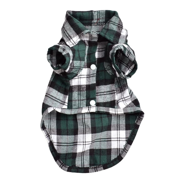 Stylish Plaid Pattern Pet Dog Shirt Coat for Fall Season Comfortable Wear and Outdoor Adventures