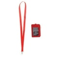 thumbnail image 4 of Porta de identificación sintética de estilo vertical de 2 cara 5 ranuras para 1 bolsillo con cremallera rojo Hugo Titular de la insignia con cordón, 4 of 9