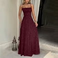 thumbnail image 6 of Xdegoge Elegant Vintage Dress for Women Maxi A Line Square Neck Spaghetti Strap Summer Dress Floral Lace Flowy Swing Flattering Wedding Guest Evening Prom Party, 6 of 8