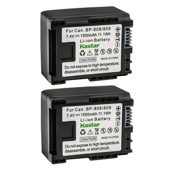Kastar 2-Pack BP-809 Battery 7.4V 1500mAh Replacement for Canon VIXIA HF20, VIXIA HF21, VIXIA HF100, VIXIA HF200, VIXIA HG30, VIXIA XA10 XA10 HD Camcorder