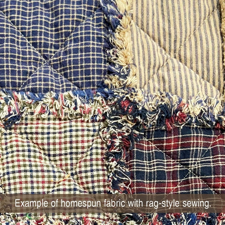 Sullivan Blue Tartan Plaid Homespun Cotton Fabric - Jubilee Fabric