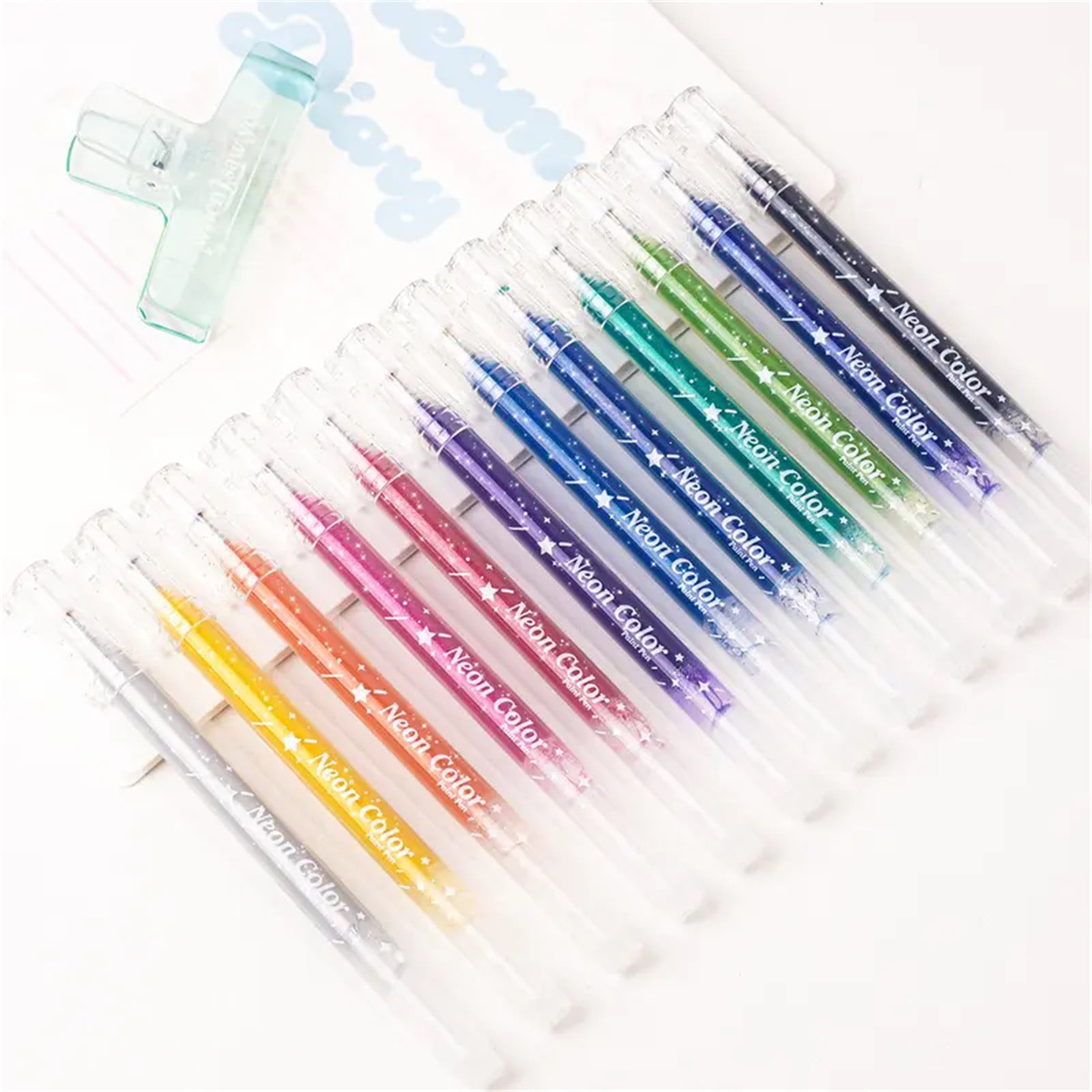 12/24/36 Colors Glitter Gel Pens with Metallic Ink Smooth Writing for Adults Coloring Art Crafts Journaling Scrapbooking 5ml Durable Gel Pens for Coloring Drawing DIY Decorations(24colors,6.9x0.6")