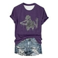 thumbnail image 2 of Sixuan Halloween Shirts for Women, Tshirts Womens Fall Fashion 2024 Plus Size Tops, Women'S Skeleton Crew Neck Print T Shirt, 2 of 4