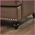 thumbnail image 2 of 59.5" Modern Classic Imitation Leather Loveseat – Brown Upholstery with Nail Trim, Removable Covers & Storage for Living Room, 2 of 10