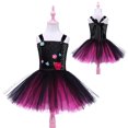 thumbnail image 4 of Vampire Skull Flower Mesh Puffy Tutu Dress Youth Halloween Role Play Costume for Carnival Stage Performance and Holiday Party Wear, 4 of 8