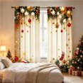 thumbnail image 4 of QISIWOLE Festive Christmas Themed Decorative Curtains, 2 Pack 65x29in Polyester Fabric with Rod Pocket, Holiday Window Display for Living Room Bedroom Party, Gold Ornament Elegant Scene, 4 of 6