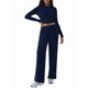 thumbnail image 2 of Conjunto Deportivo Y2K de Dos Piezas para Mujer, con Larga, Top Ajustado y Pantalones Anchos, Ideal para y Otoño Azul Oscuro L, 2 of 8