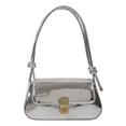 thumbnail image 2 of Bolso de hombro para mujer Bolsos Moda Brillante PU Sólido Bolso de compras para mujer (Plata) Tmvgtek Para Estrenar, 2 of 9