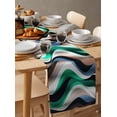 thumbnail image 6 of Table Runner Dresser Scarves 90 Inch Long, Twist Lines Abstract Art Linen Dining Table Runners Modern Colorful Wave Stripes Tabletop Scarf for Wedding Holiday Party Kitchen, 6 of 7