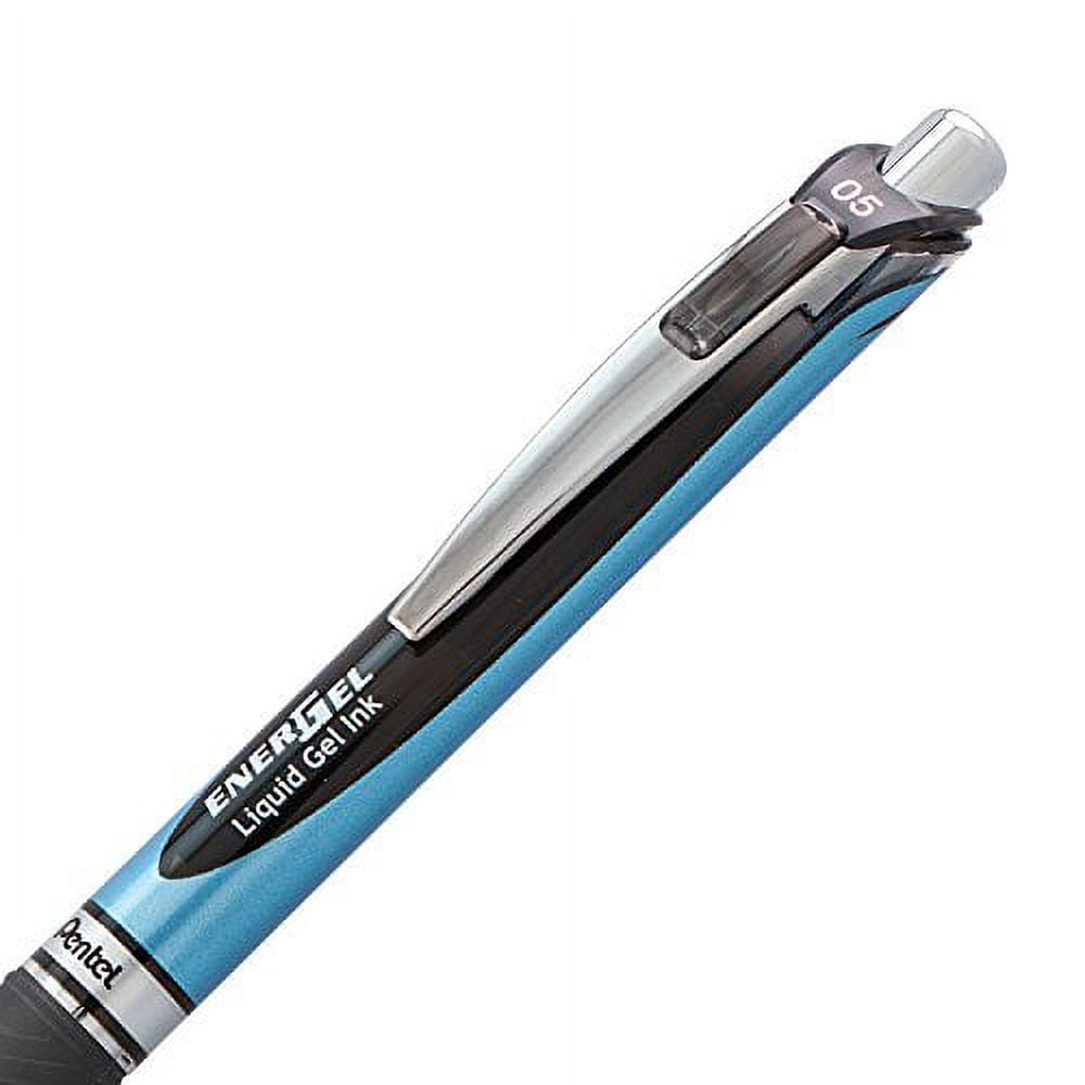 Pentel EnerGel Deluxe RTX Retractable Liquid Gel Pen, 0.5mm, Needle Tip, Black Ink, 3 Pen per Pack (BLN75BP3A)