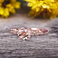 thumbnail image 4 of 1.50 Carat 6mm Round Cut Brilliant Pink Morganite Engagement Ring On 10k Rose Gold Stunning Milgrain, 4 of 5