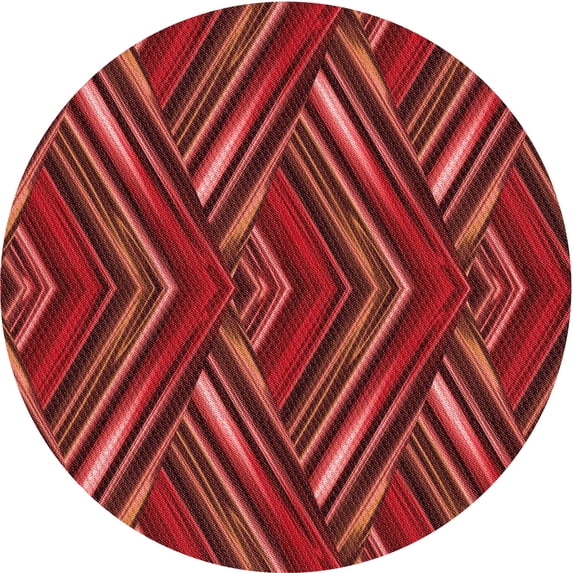 Ahgly Company Indoor Round Patterned Grapefruit Red Area Rugs, 8' Round