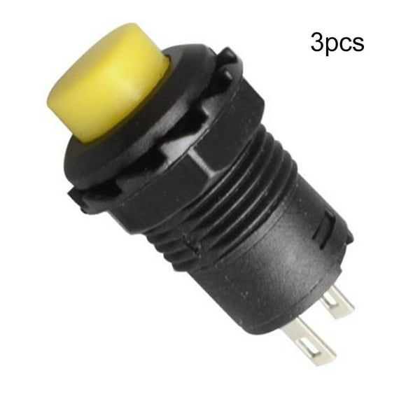 12v-250v Button Switch For Car Latching Lock ON-OFF 3 Pcs Dash Boat Push Button Round SPST Self-locking brand New Yellow