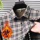 thumbnail image 3 of Blusa y camisa de manga larga con cuello vuelto para hombre, camisa de manga larga con cuello vuelto de terciopelo y botones para hombre, abrigo de poliéster., 3 of 4